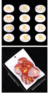 Venta al por Mayor de 12 Piezas de Piedras del <span class=keywords><strong>Zodiaco</strong></span>, Amatista Natural Tallada, 12 Constelaciones con Patrón Grabado - Product Image 6
