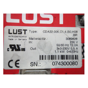 LUST SC32.0075.1021.0000.0 LSWL08-075-2F-0000.0 Variateur de vitesse Autre application Matériel Pays Garantie 3 mois SC32.0075.1021.0000.0 LS - Product Image 4