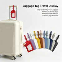 Étiquettes de bagages personnalisées en PU pour compagnies aériennes, étiquettes d'adresse pour bagages, cartes d'embarquement et accessoires de bagages, étiquettes nominatives