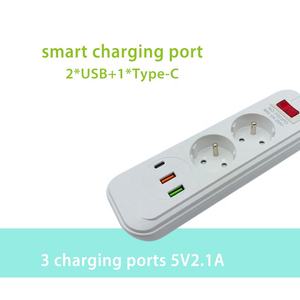 USBポート付きポータブルエクステンションコード、オーバーロード保護付きフランス標準電源ソケット、3 USB付きマルチアウトレットパワーストリップ - Product Image 5