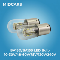 Ampoule LED BA15D haute luminosité 220V 240V à double contact baïonnette pour machine à coudre, armoire, appareil électroménager, blanc chaud