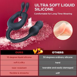 Masajeador de Próstata con Control Remoto, 10 Vibraciones, Doble Motor, Dildo Vibrador de Silicona, Tapones Anales para Hombre - Product Image 3