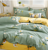 Ensemble de housse de couette anti-apnée MSM moderne 4 pièces, tissu uni teint, 100% polyester, 100TC, personnalisable, pour usage domestique, avec sac