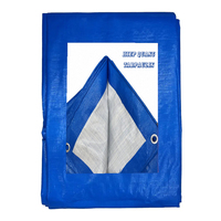Bâche en PE tissé en rouleau, couleur bleue, revêtement double, poids lourd 200 g/m², bâche de camion avec coins en plastique