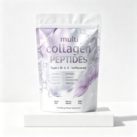 Sachets de poudre de collagène multi-effets hydrosoluble à marque privée, supplément de collagène HA VC Glutathion, soutien énergétique 454g
