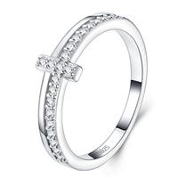 Assortiment de bagues empilables en argent sterling S925 pour femmes, avec moissanite, délicates bagues d'éternité, formes multiples de pierres, bijoux fins