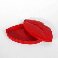 Boîte en plastique cosmétique pour la forme des lèvres, boîte d'emballage en plastique personnalisée pour le maquillage