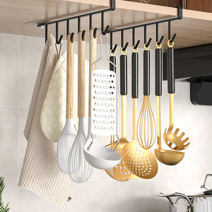Support de rangement de cuisine en fer avec 6 crochets, support métallique sous étagère, porte-tasses à café en gros avec 6 crochets - Product Image 4