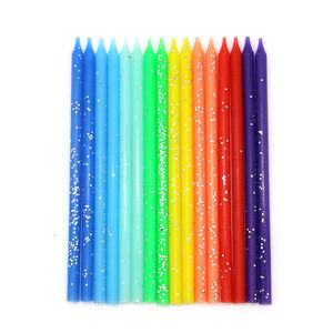 Merri Wish, venta al por mayor, pastel <span class=keywords><strong>de</strong></span> cumpleaños, embalaje para hornear, vela <span class=keywords><strong>de</strong></span> fiesta delgada con purpurina, varilla larga, hilo dorado, lápiz, velas <span class=keywords><strong>de</strong></span> cumpleaños - Product Image 1