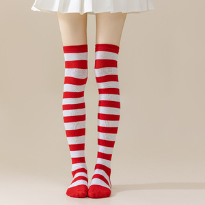 Anime Cosplay <span class=keywords><strong>Chaussettes</strong></span> <span class=keywords><strong>hautes</strong></span> rayées pour femmes-Bas genoux personnalisables pour costume <span class=keywords><strong>Chaussettes</strong></span> <span class=keywords><strong>hautes</strong></span> tricotées - Product Image 4