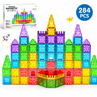 Ensemble de construction de tuiles magnétiques EPT, 284 pièces, construction de château coloré, jouet éducatif STEM pour enfants de 3 ans et plus