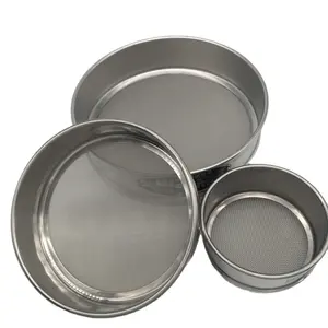 Penyaring tepung Stainless Steel bulat 304, penyaring tepung makanan dapur bubuk biji minyak, layar penyaring memanggang