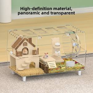 Cage pour <span class=keywords><strong>hamster</strong></span> Jesse, transparente en acrylique, économique, extra-large, villa de luxe, 50 cm, pour <span class=keywords><strong>hamster</strong></span> doré, maison spéciale rectangulaire - Product Image 2