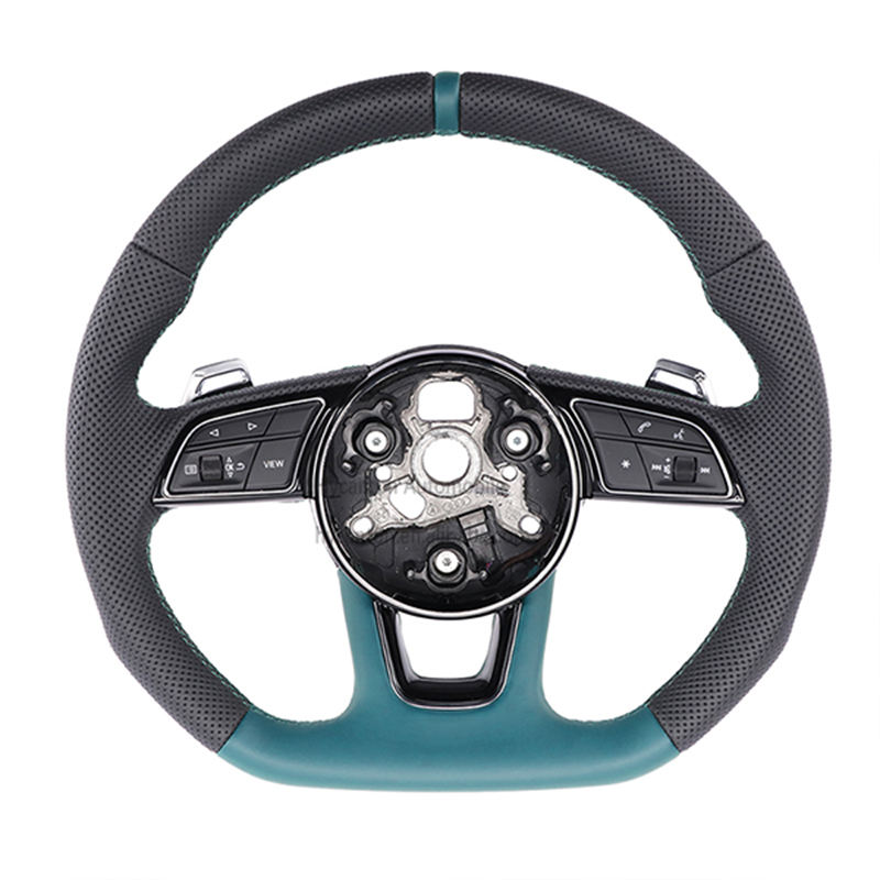 Perforated Smooth leather+Blue flat bottom