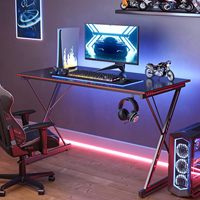 Mesa Gamer Bureau de jeu en forme de X avec logo personnalisé Table de bureau d'ordinateur pour PC Escritorio Gamer