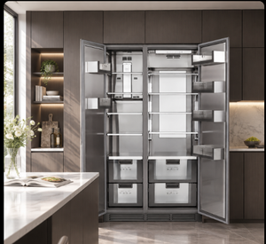 Réfrigérateur à portes françaises encastrable en acier inoxydable 455L, sans givre, à faible consommation d'énergie, silencieux, design moderne pour cuisines américaines - Product Image 1