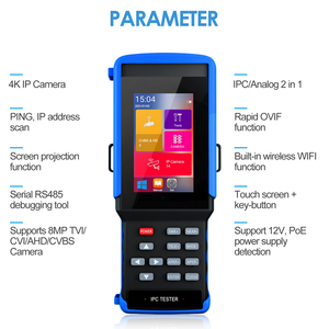 เครื่องทดสอบ<span class=keywords><strong>กล้อง</strong></span>วงจรปิด Rsrteng รุ่น IPC-9310Plus รองรับ<span class=keywords><strong>กล้อง</strong></span> 8MP AHD CVI TVI CVBS  ทดสอบกล้อง 4K  หน้าจอ 4 นิ้ว  รองรับ POE PTZ WiFi RS485 เสียง - Product Image 3