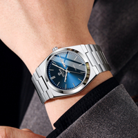 Montres décontractées pour hommes BINBOND, montre en acier inoxydable pour hommes, montre-bracelet à quartz tendance pour affaires avec aiguilles lumineuses