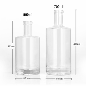 Bottiglie in Vetro per <span class=keywords><strong>Gin</strong></span>, Tequila e Whisky 500ml/700ml con Serigrafia e Tappo in Sughero, Set all'Ingrosso in Vetro Extra Trasparente - Product Image 4