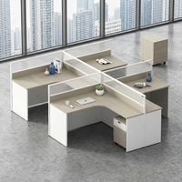 Poste de travail de bureau incurvé avec cloison, bureau informatique moderne en bois, table de direction de luxe, ensemble de mobilier de bureau