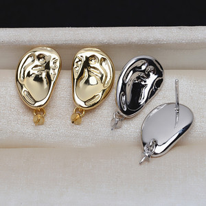 Boucles d'oreilles baroques en argent S925 pour femmes, 8-14 perles, bijoux de déformation, accessoires de bricolage, cheveux suspendus avec une forme unique - 3949 - Product Image 4