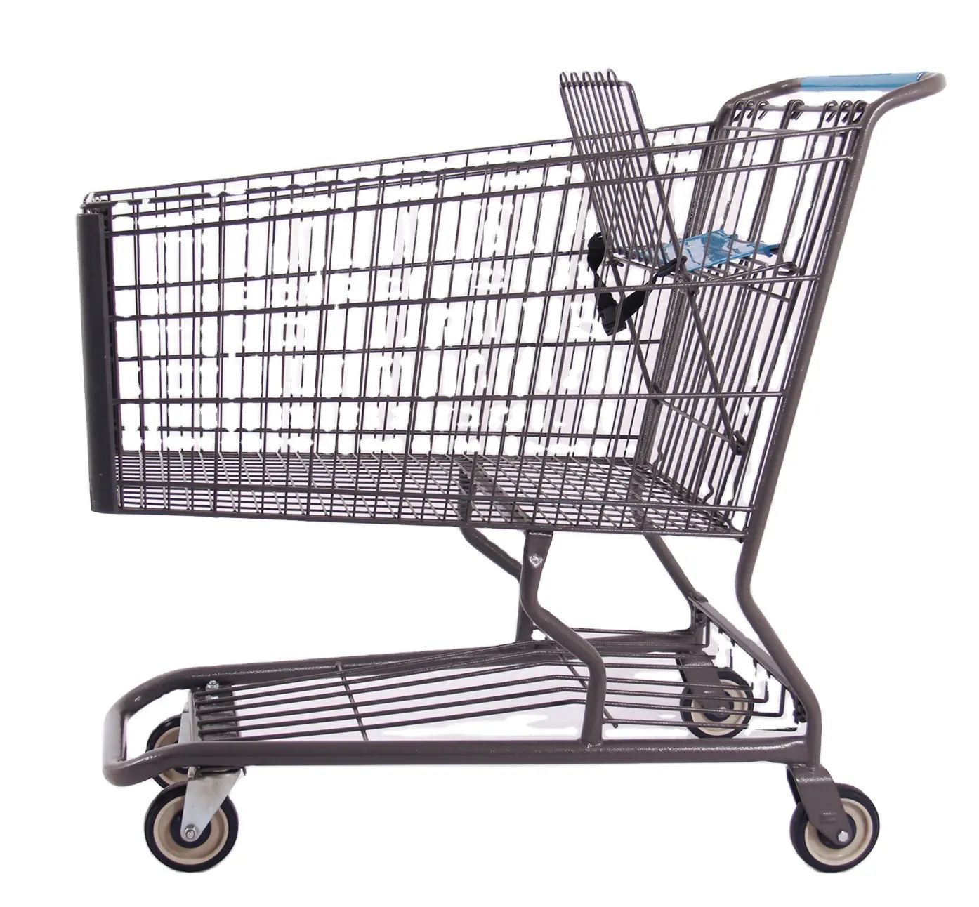 Металлическая стальная тележка для супермаркетов с 4 колесами