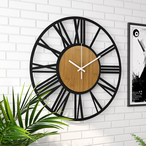 Orologio da Parete Moderno Creativo in Ferro per Soggiorno, Stile Vintage, Display 3D con Lancette, Lusso Leggero, Doppio Strato, Monofacciale - Product Image 3