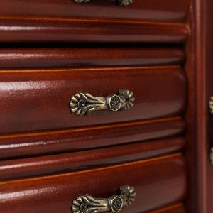 Elegante Joyero de Madera, Joyero Coquette Vintage Color Cereza <span class=keywords><strong>con</strong></span> Múltiples Compartimentos, Forros de Terciopelo y <span class=keywords><strong>Espejo</strong></span> - Product Image 3