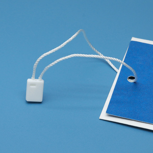 ป้ายพลาสติกโพลีเอสเตอร์สำหรับใส่เสื้อผ้าป้ายแขวนแบบหนีบล็อคหัวสี่เหลี่ยมสีขาวสำหรับแขวนเสื้อผ้าอุปกรณ์เสริมเสื้อผ้า - Product Image 2