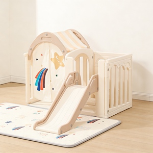 <span class=keywords><strong>Casa</strong></span> de Juegos Infantil Dream Playhouse, Parque Infantil de Plástico, Columpios y Tobogán Blancos <span class=keywords><strong>para</strong></span> Niños, <span class=keywords><strong>Casa</strong></span> de Campaña Interior - Product Image 2