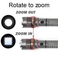 Lampe torche tactique LED puissante QXMOVING avec zoom, étanche, logo personnalisé, pour les situations d'urgence et la défense personnelle
