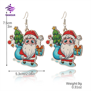 Pendientes de tuerca con diseño de árbol de Navidad a la moda, forma de mariposa de aleación de Zinc para aniversarios y vacaciones - Product Image 6