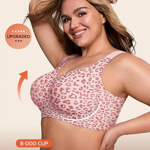 <span class=keywords><strong>Reggiseno</strong></span> Senza Cuciture Plus Size con Copertura Totale, Stampa Leopardata, Supporto Morbido e Minimizzante con Sollevamento e Supporto Laterale per Seno Grande - Product Image 2