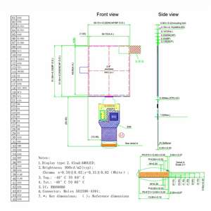 Module d'affichage AMOLED 2,4 pouces 60 Hz 0,5 mm fin avec interface MIPI DSI Verre 0,25 mm - Product Image 2