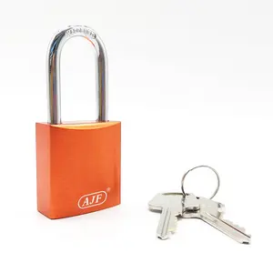 AJF 高品质长钩美式钥匙固定铝安全锁定挂锁