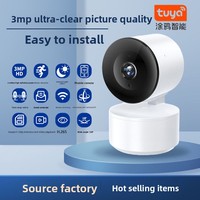 Caméra sans fil intelligente Tuya, surveillance à distance par téléphone portable, caméra réseau HD avec vision nocturne