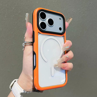 Coque de téléphone magnétique transparente antichoc couleur bonbon pour iPhone 18 Pro 17 16 Plus 15 14 13 12 Pro Max 11, compatible avec la recharge sans fil