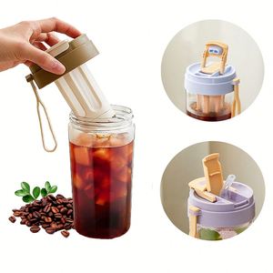 330ml 480ml Reusable Take Away Cold Brew Tea Iced <b>Coffee</b> Tumbler Maker Plastic Cup Water <b>Bottle</b> with Lid Straw Fine Mesh Filter - Product Image 2