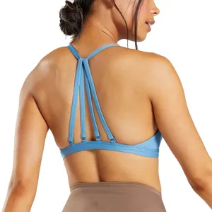 Wholesale Gym Bra Ladies Sport Bra Yoga Workout Crop Tops Custom Top Fitness Halter Adjustable Sports Bra