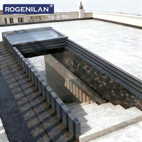 ROGENILAN Fenêtre de toit coulissante motorisée à double vitrage en aluminium coupe-vent personnalisée