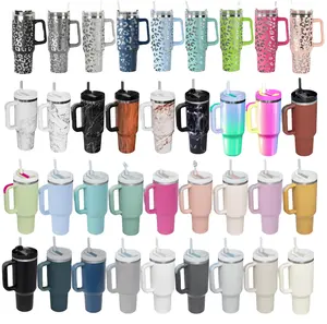 Venta caliente nuevo diseño 40oz vaso de acero inoxidable doble pared portátil vacío sublimación café té taza