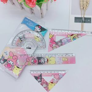 Ensemble de règles Hunter X Hunter, 4 pièces, outils mathématiques en plastique, papeterie scolaire pour étudiants - Product Image 2