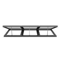Fenêtre de toit moderne à cadre en aluminium, double vitrage trempé, lamellé-collé, pour jardin, avec persienne, sécurité intelligente et automatique