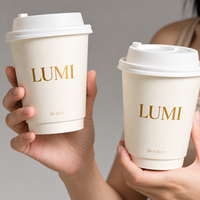 Gobelets en papier personnalisés jetables de 16 oz, 12 oz, 8 oz avec logo, couvercles pour boissons chaudes et froides, gobelets à café et à thé à double paroi
