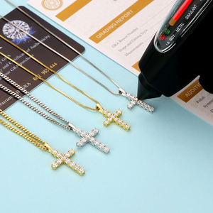 Custom Moissanite <strong>Cross</strong> <strong>Pendant</strong> 14K <strong>Gold</strong> Plated Jesus Christian Reiligous Jewelry 925 Sterling Silver Crucifix VVS Diamond Charm - Product Image 3