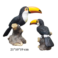 Ornement d'oiseau toucan en résine, figurine et statue d'animal de taille standard