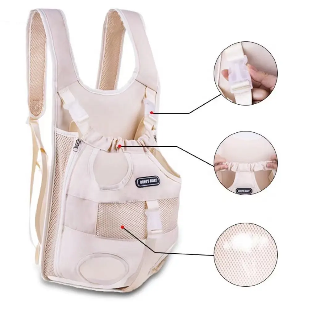 Fashionable Nylon Pet Carrier Backpack Zipper Closure Sustainable Travel Bag for Small Dogs and Cats Cat   Dog Carrier