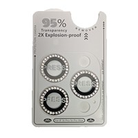 Protecteur d'objectif d'appareil photo ultra-fin en verre trempé 3D 9H avec paillettes de diamant AR+AF pour 14 Pro Max 12 11 14 15 16 Plus