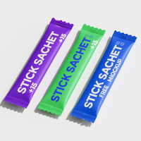 Custom Print Aluminum Foil Heat Seal Preformed Empty Small Package Stick Sachet Instant Powder Packaging Bag