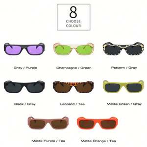 Gafas de Sol Cuadradas Moradas Retro de Moda 2022 al por Mayor para Hombre, Gafas de Sol Rectangulares Pequeñas UV400 para Mujer - Product Image 3